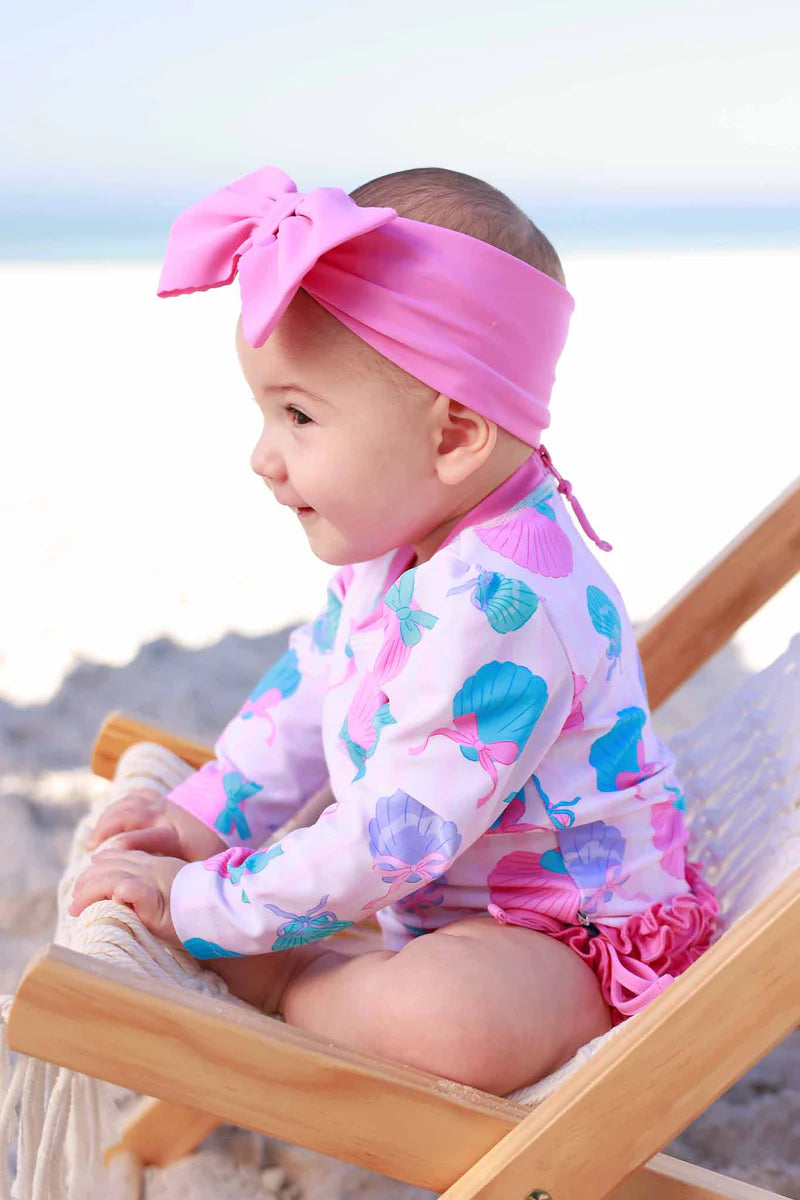 Long Sleeve Rash Guard with Ruffle Bottom – Seaside Sweetie