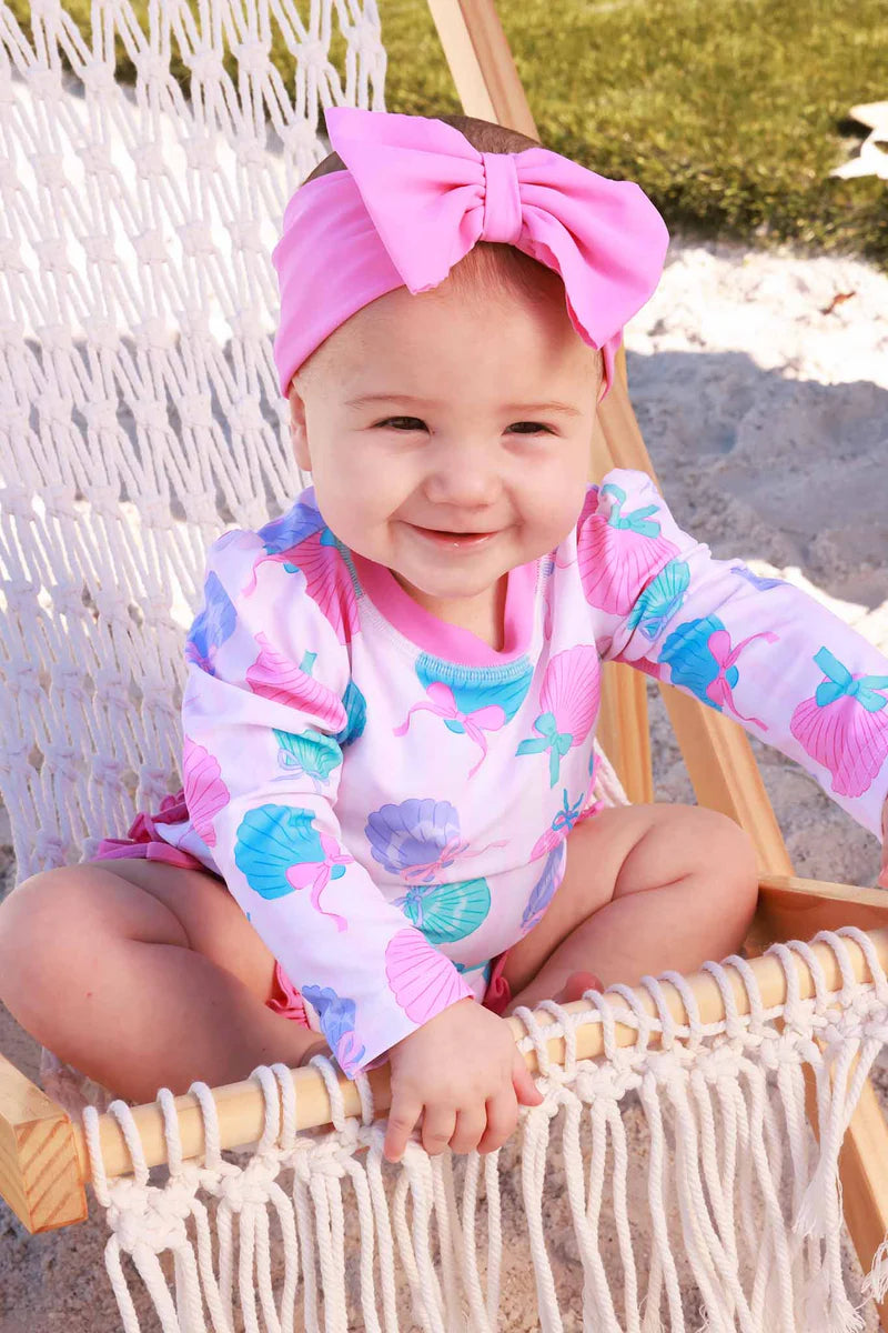 Long Sleeve Rash Guard with Ruffle Bottom – Seaside Sweetie