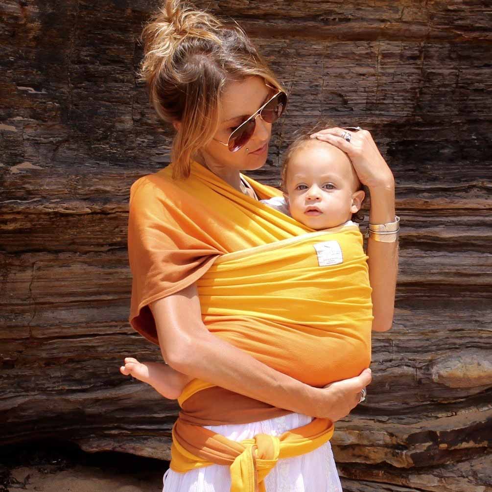 Orange Organic Baby Wrap | Soft, Breathable Newborn Carrier Sling