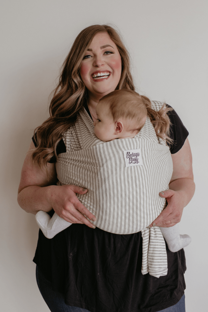 Shannon Beluga Wrap – Light Grey Stripe Baby Carrier Wrap