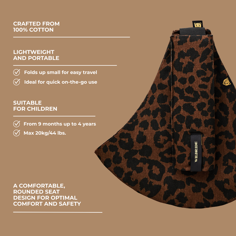 Toddler Carrier Leopard Print Brown – Ergonomic Baby Carrier